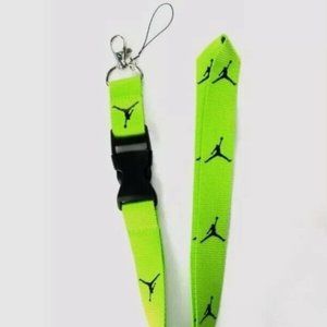 Green and Black Jordan Lanyard Keychain ID Badge Holder Quick release Buckle